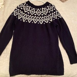 Navy Blue and White sweater